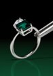 Серебряное кольцо АУРА с выращенным изумрудом MIE2  - превью