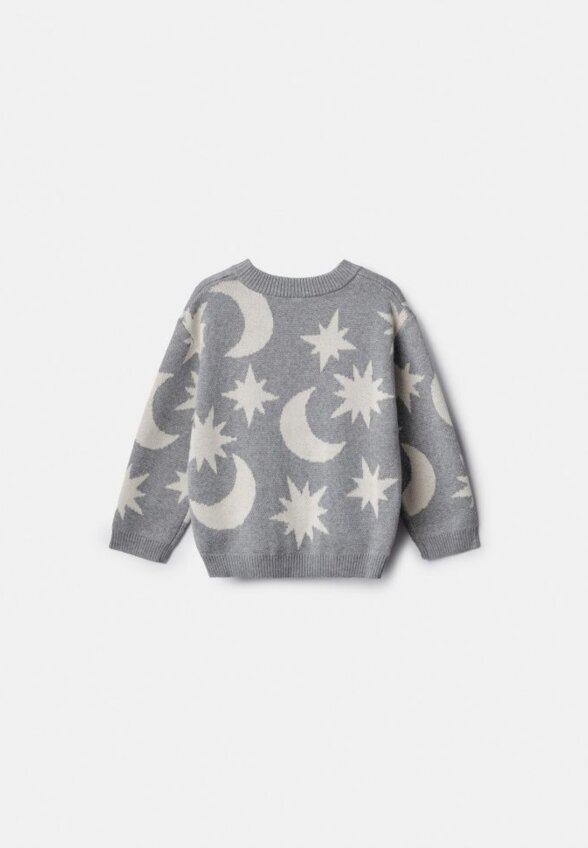 Вязаный джемпер оверсайз с принтом для мальчиков