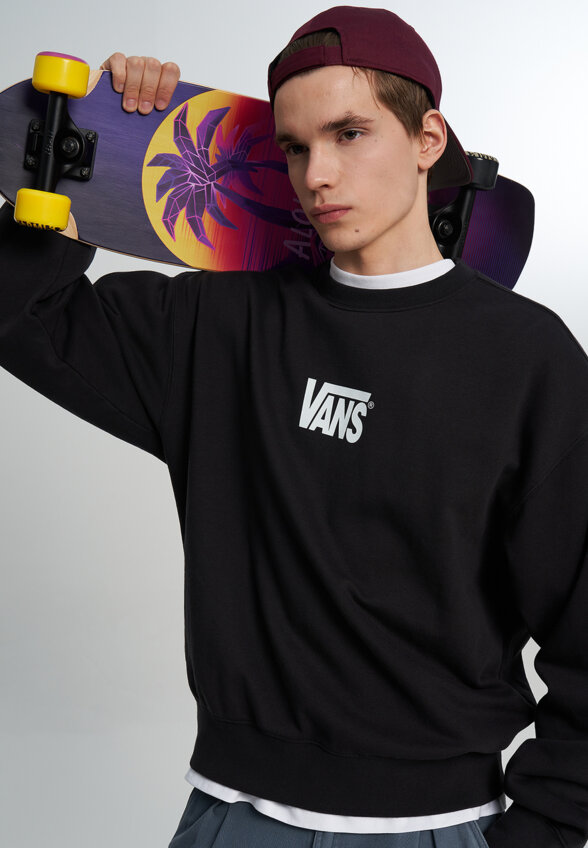 Свитшот мужской Vans Stretch Logo Crew, Черный