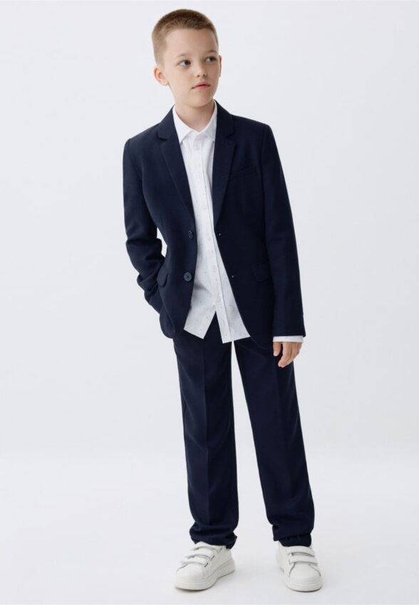 Школьный пиджак Slim fit из фактурной ткани для мальчиков
