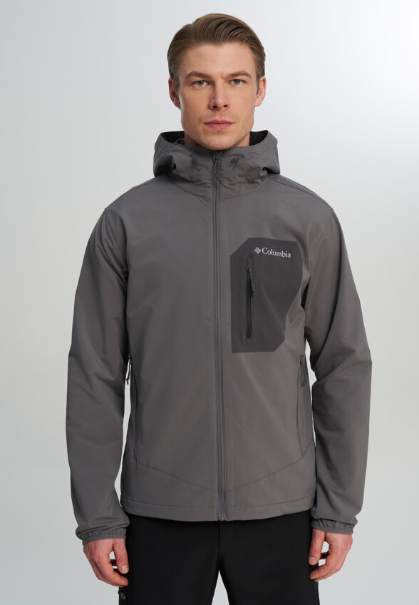 Ветровка мужская Columbia Tall Heights III Hooded Softshell, Серый