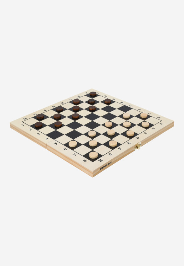 Настольная игра 2 в 1: шахматы, шашки Denton, Бежевый