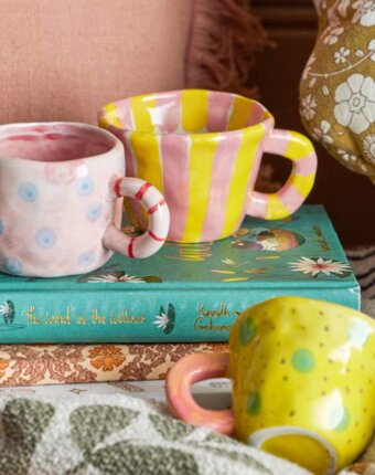 Кружка керамическая Блумингвиль МИНИ (Bloomingville MINI) "Нини", розовая, 110 мл женщинам