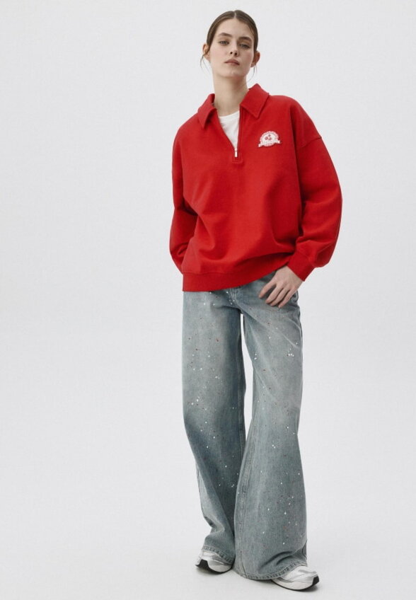 Джинсы WIDE LEG с декоративными брызгами