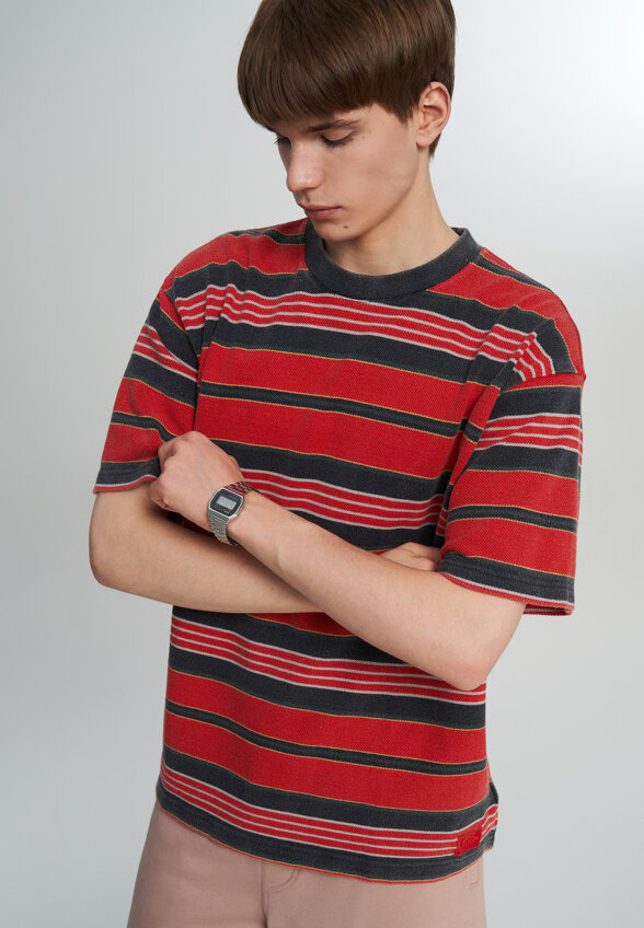 Футболка мужская Vans LX Pique Stripe SS, Красный