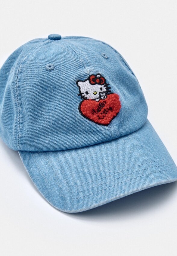 Джинсовая бейсболка с вышивкой Hello Kitty для девочек