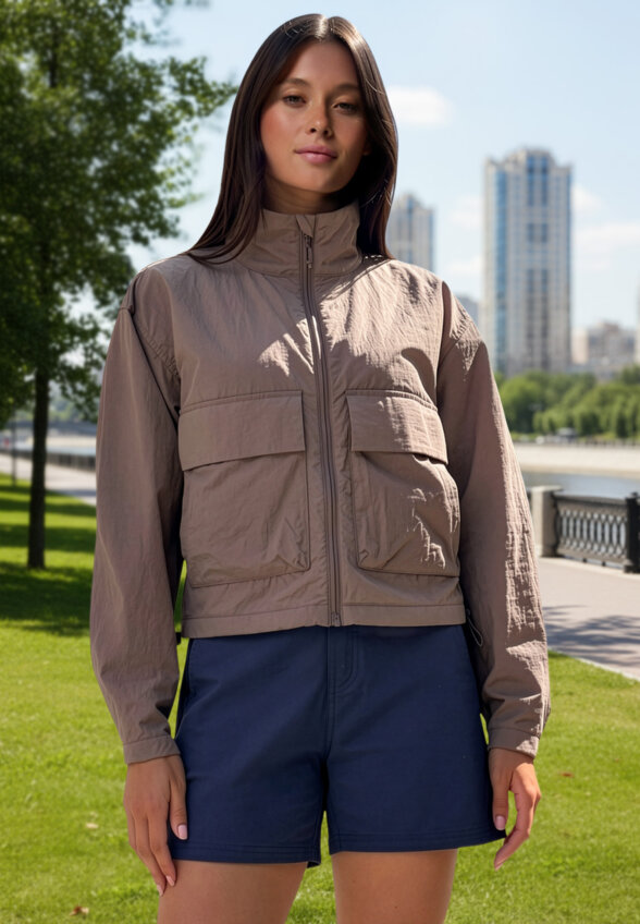 Ветровка женская Columbia Paracutie Cropped Cargo Windbreaker, Коричневый