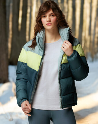 Куртка утепленная женская Columbia Puffect II Colorblock Jacket, Голубой женщинам