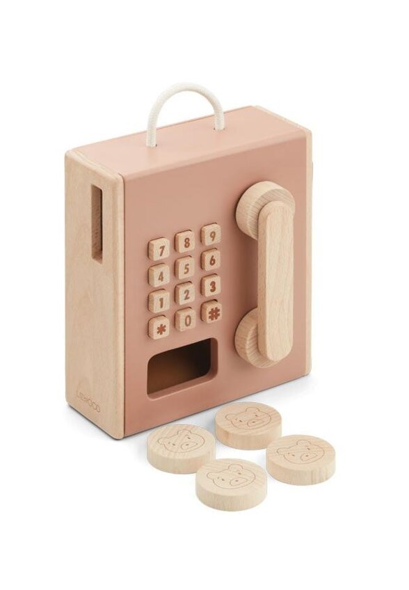 Игрушечный таксофон ЛИВУД (LIEWOOD), мульти микс с темно-розовым