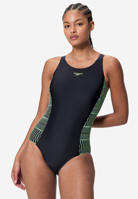 Купальник слитный женский Speedo Placement Medalist, Черный