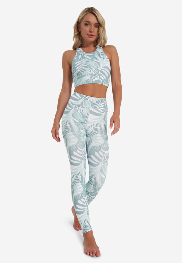Топ бра спортивный Demix HighFlow Yoga Longline Gfx, Голубой