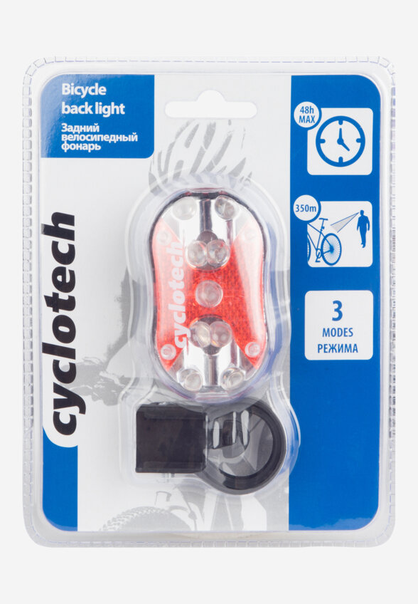 Фонарь велосипедный задний Cyclotech CRL-1, Черный