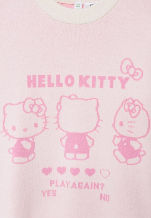 Вязаный джемпер в стиле гранж с Hello Kitty для девочек