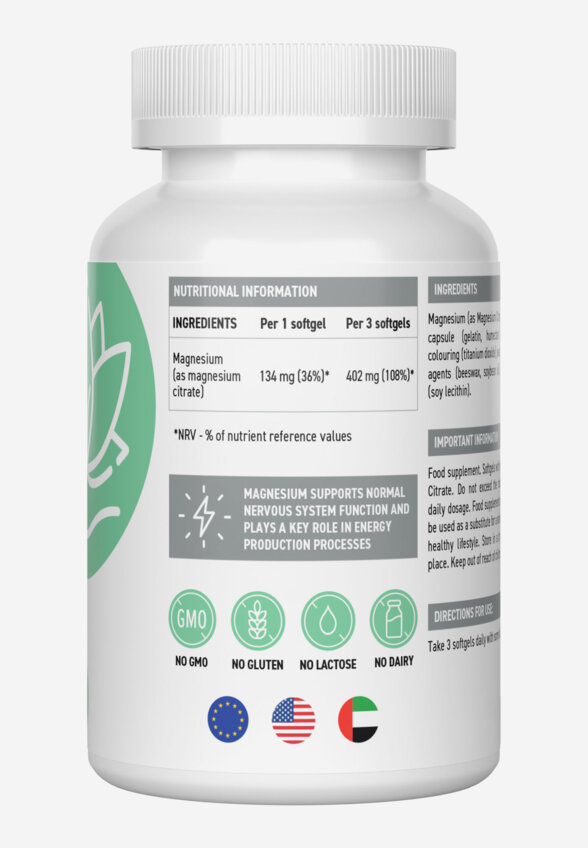 Цитрат магния Ultrasupps, 60 капсул, Белый