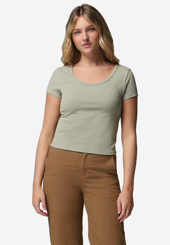 Футболка женская Columbia Pinetown Canyon Rib SS Tee, Зеленый