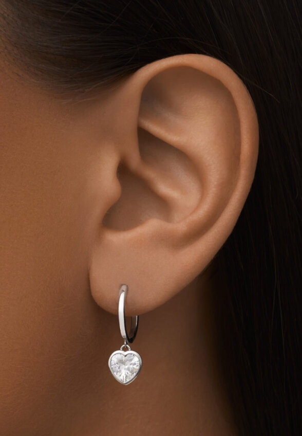 Серебряные серьги с фианитами Ангел MIE