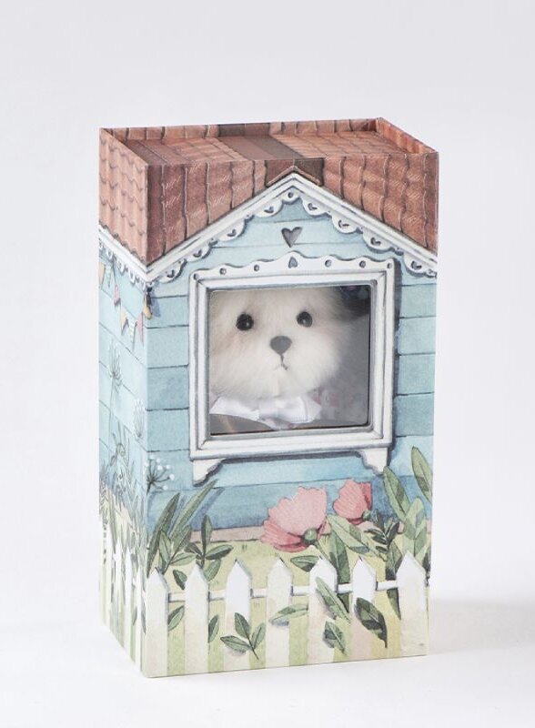 Медведь Lina TeddyTales, XS ,в костюмчике Акула, молочный, брелок, 15 см
