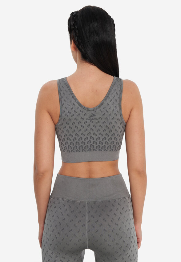 Топ бра спортивный Demix HighFlow Seamless Longline, Серый