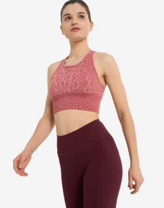 Топ бра спортивный Demix HighFlow Yoga Seamless Longline, Розовый женщинам