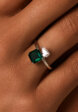 Серебряное кольцо АУРА с выращенным изумрудом MIE1  - превью