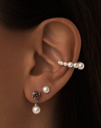 Серьги-пусеты ГАЛАТЕЯ из серебра с жемчугом MIE женщинам