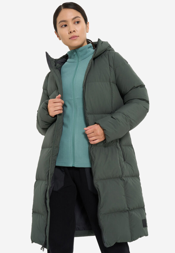 Пальто пуховое женское Jack Wolfskin Frozen Lake, Зеленый