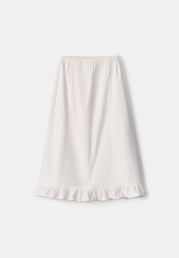 Юбка миди с оборкой из хлопка