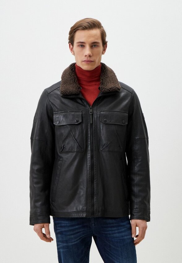 Куртка кожаная утепленная Camel active