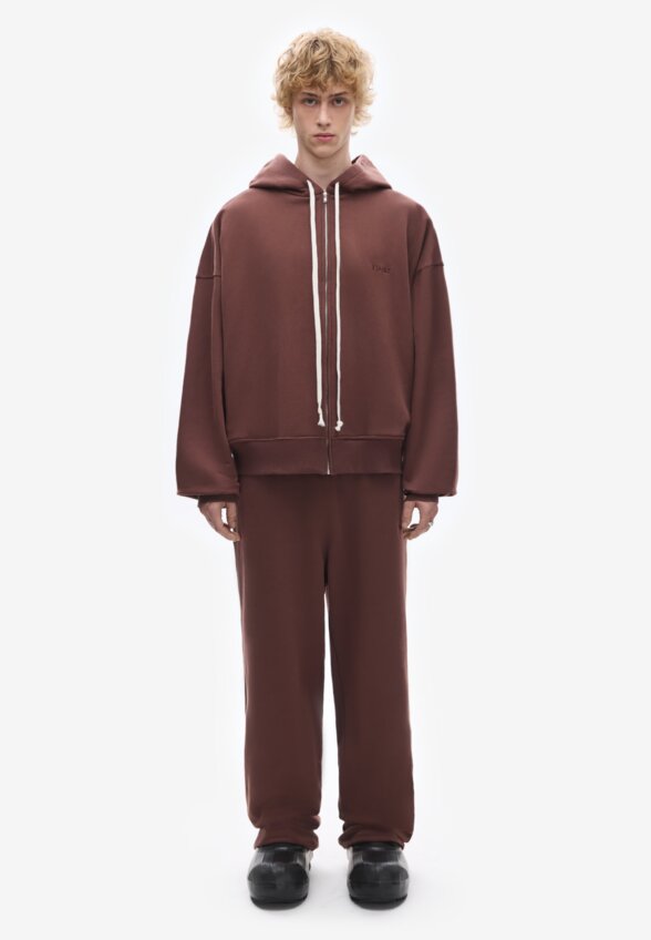Худи zip Uniform Reddish Brown FABLE
