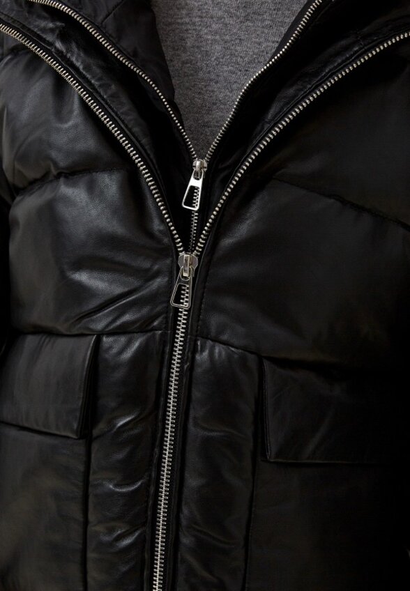 Куртка кожаная утепленная Снежная Королева