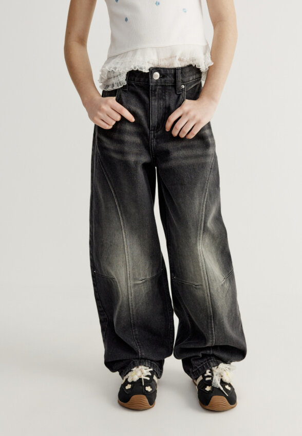 Винтажные джинсы Baggy Fit для девочек