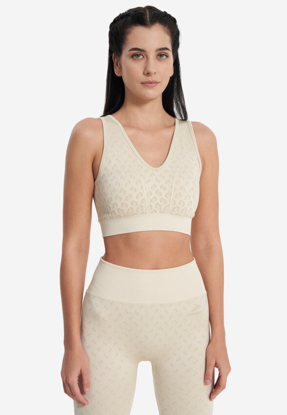 Топ бра спортивный Demix HighFlow Seamless Longline, Бежевый