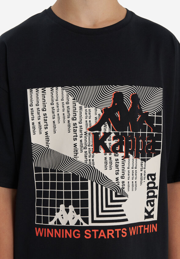 Футболка детская оверсайз Kappa, Черный