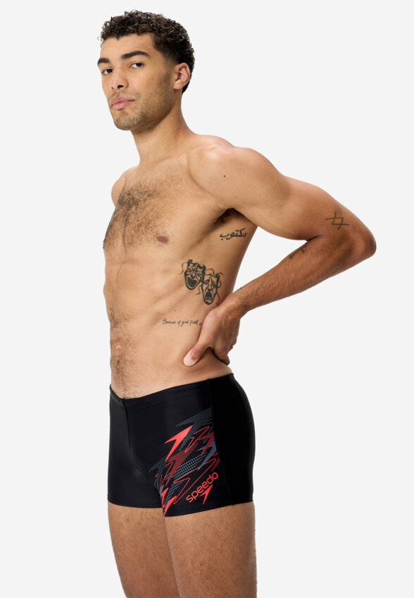 Плавки-шорты мужские Speedo Medley Logo Aquashort Blk/Red, Черный