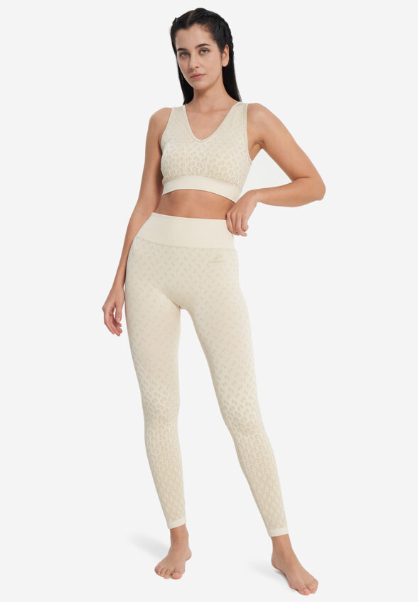 Легинсы женские Demix HighFlow Yoga Seamless Gfx, Бежевый