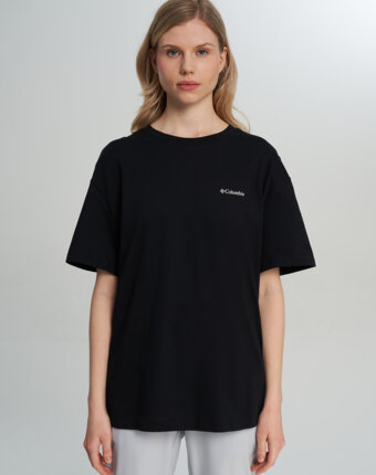Футболка женская оверсайз Columbia Rolling Bend Graphic Oversized Tee, Черный женщинам