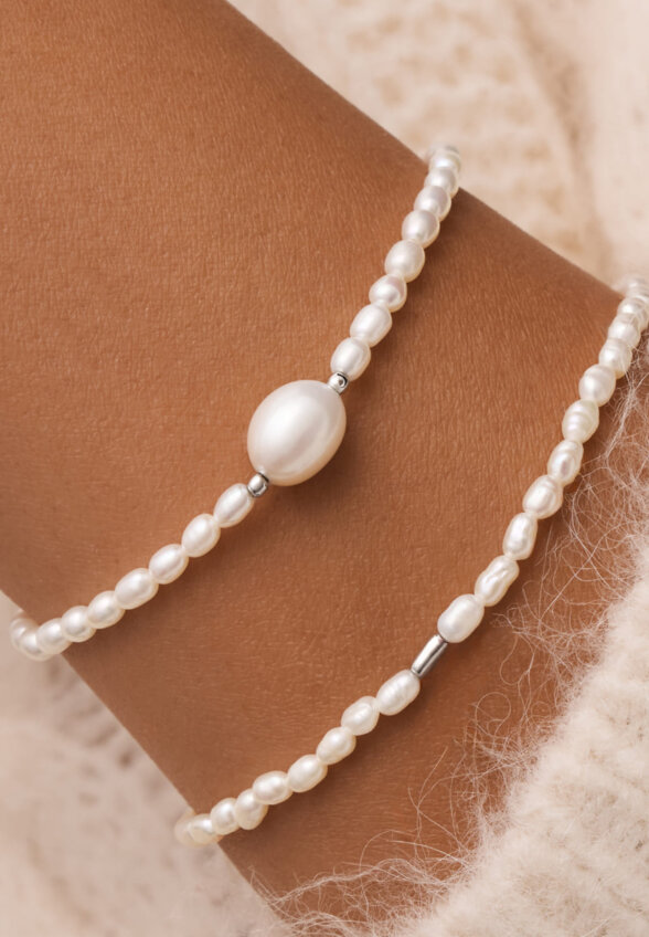 Серебряный браслет СИЦИЛИЯ из жемчуга MIE
