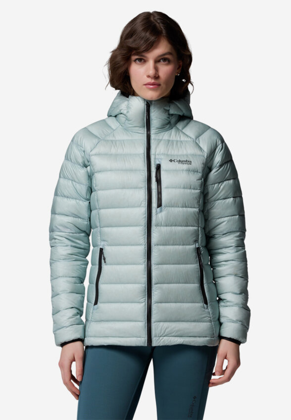 Пуховик женский Columbia Arctic Crest Down Hooded Jacket, Голубой