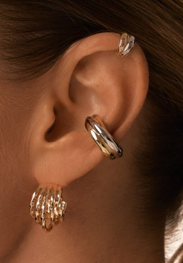 Серебряный кафф мини биколор MIE