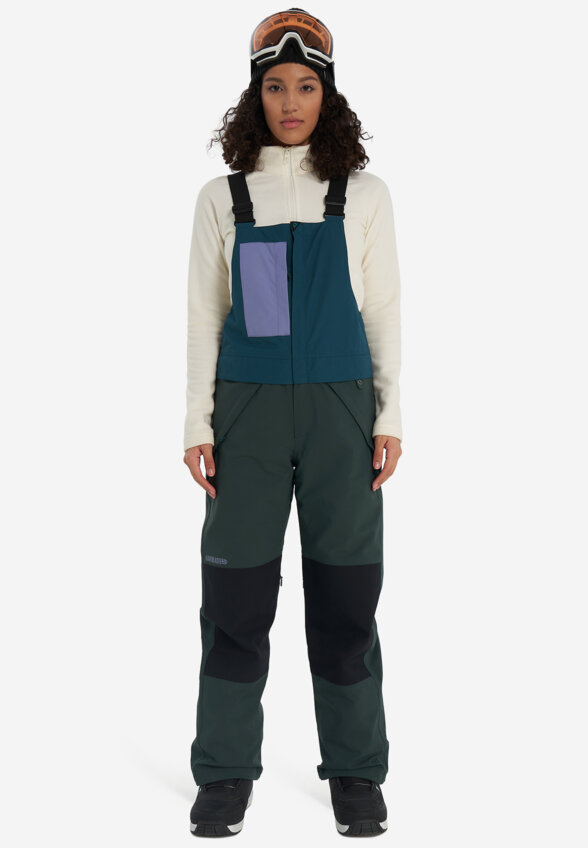 Полукомбинезон сноубордический женский Airblaster Sassy Hot Bib, Зеленый