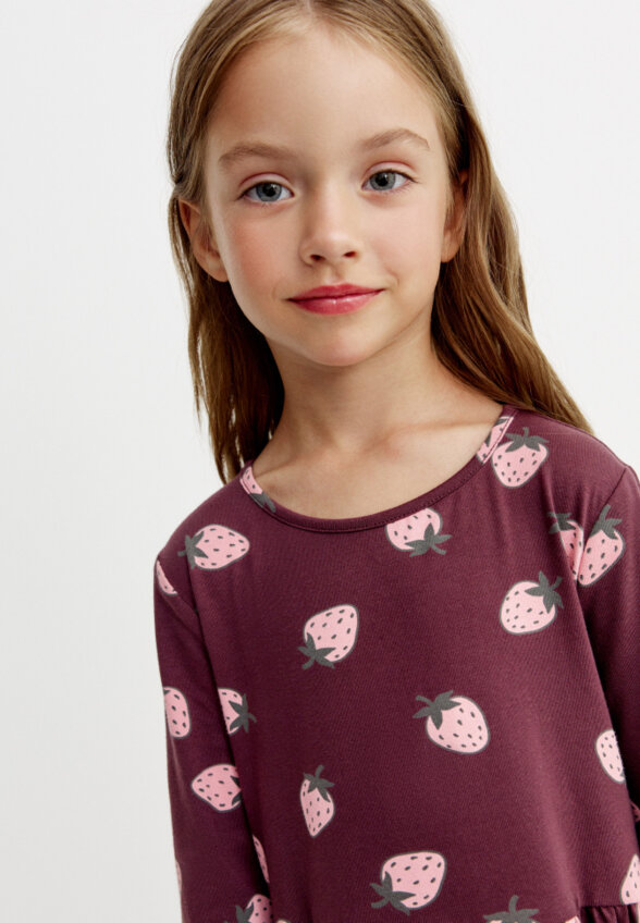 Трикотажное платье с принтом для девочек