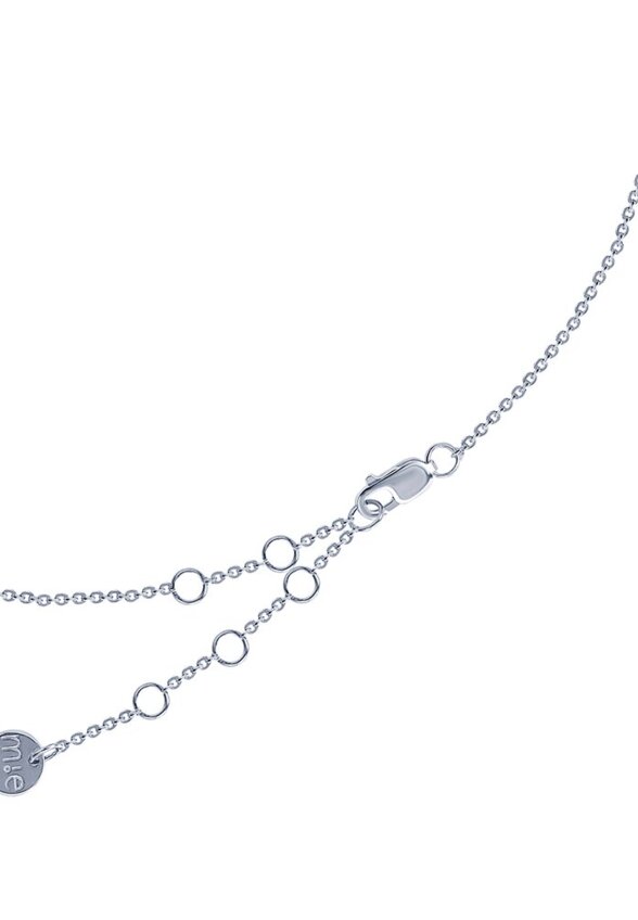 Двойное колье-галстук из серебра с фианитами MIE