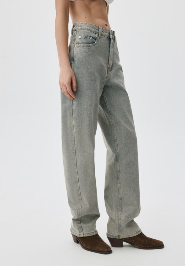 Джинсы STRAIGHT FIT с металлизированным декором