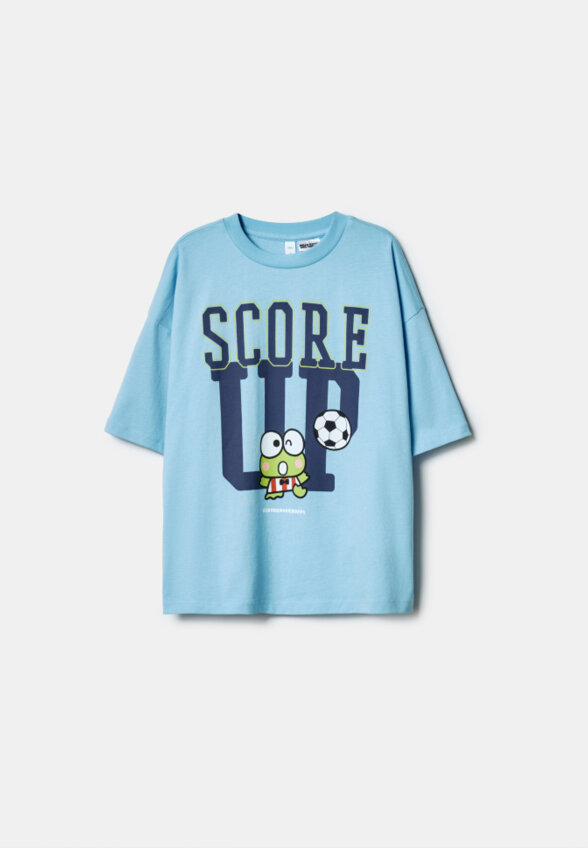 Футболка оверсайз с принтом Keroppi Hello Kitty для мальчиков