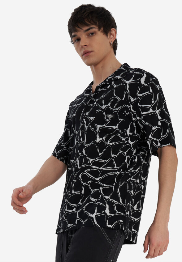 Рубашка с коротким рукавом мужская Quiksilver Mercury Chrome, Черный