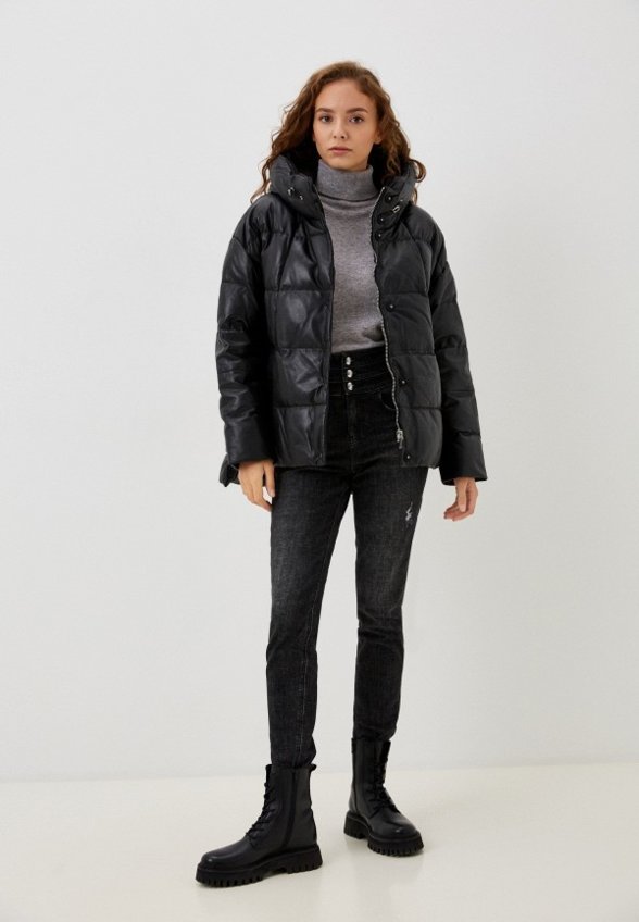 Куртка кожаная утепленная Снежная Королева