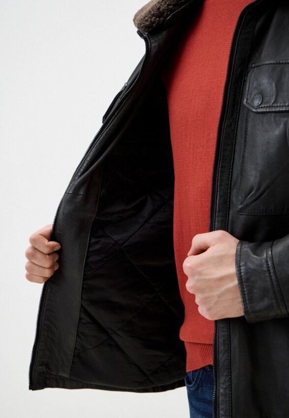 Куртка кожаная утепленная Camel active