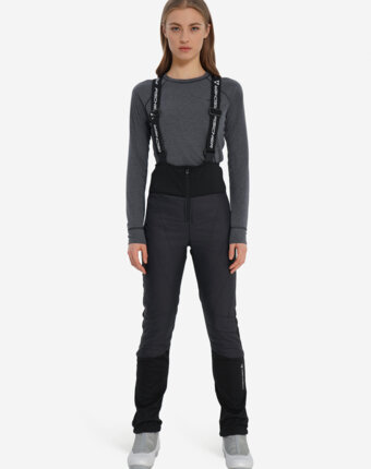 Брюки для беговых лыж женские Fischer Hybrid, Черный женщинам