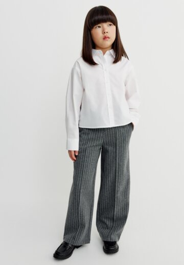 Широкие брюки в полоску для девочек