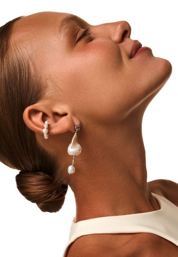 Серебряный кафф СИЦИЛИЯ с жемчугом MIE